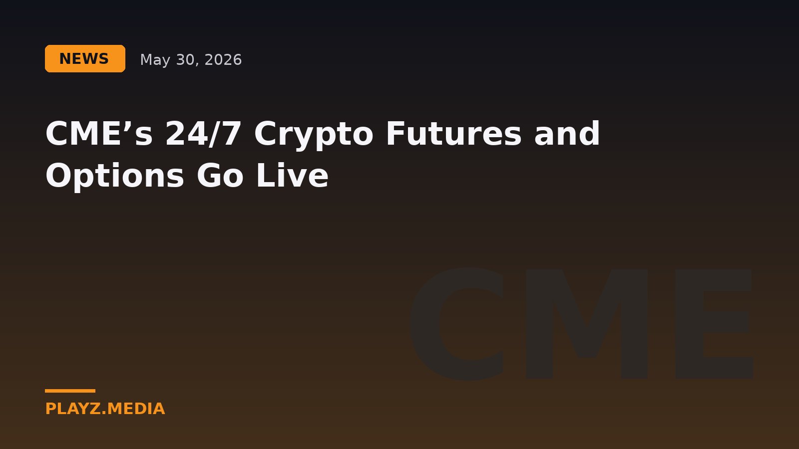 CME’s 24/7 Crypto Futures and Options Go Live