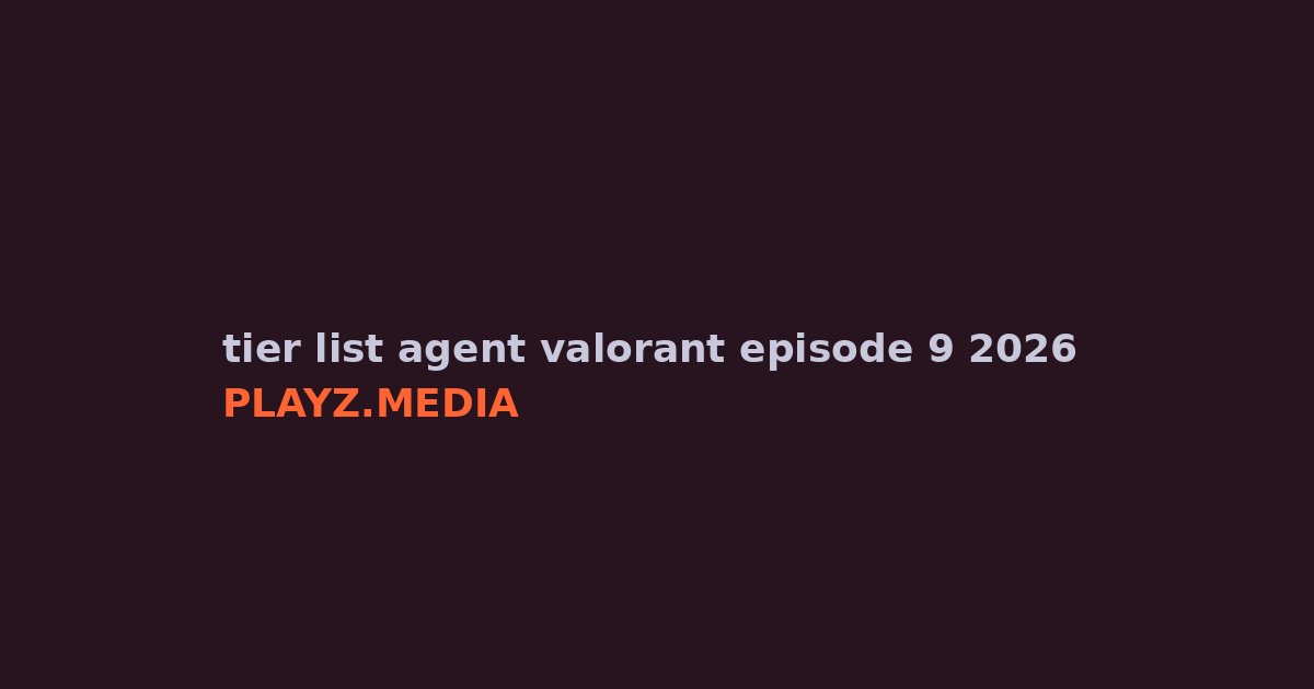 Tier List Agent Valorant Episode 9 2026: Meta Ranked!
