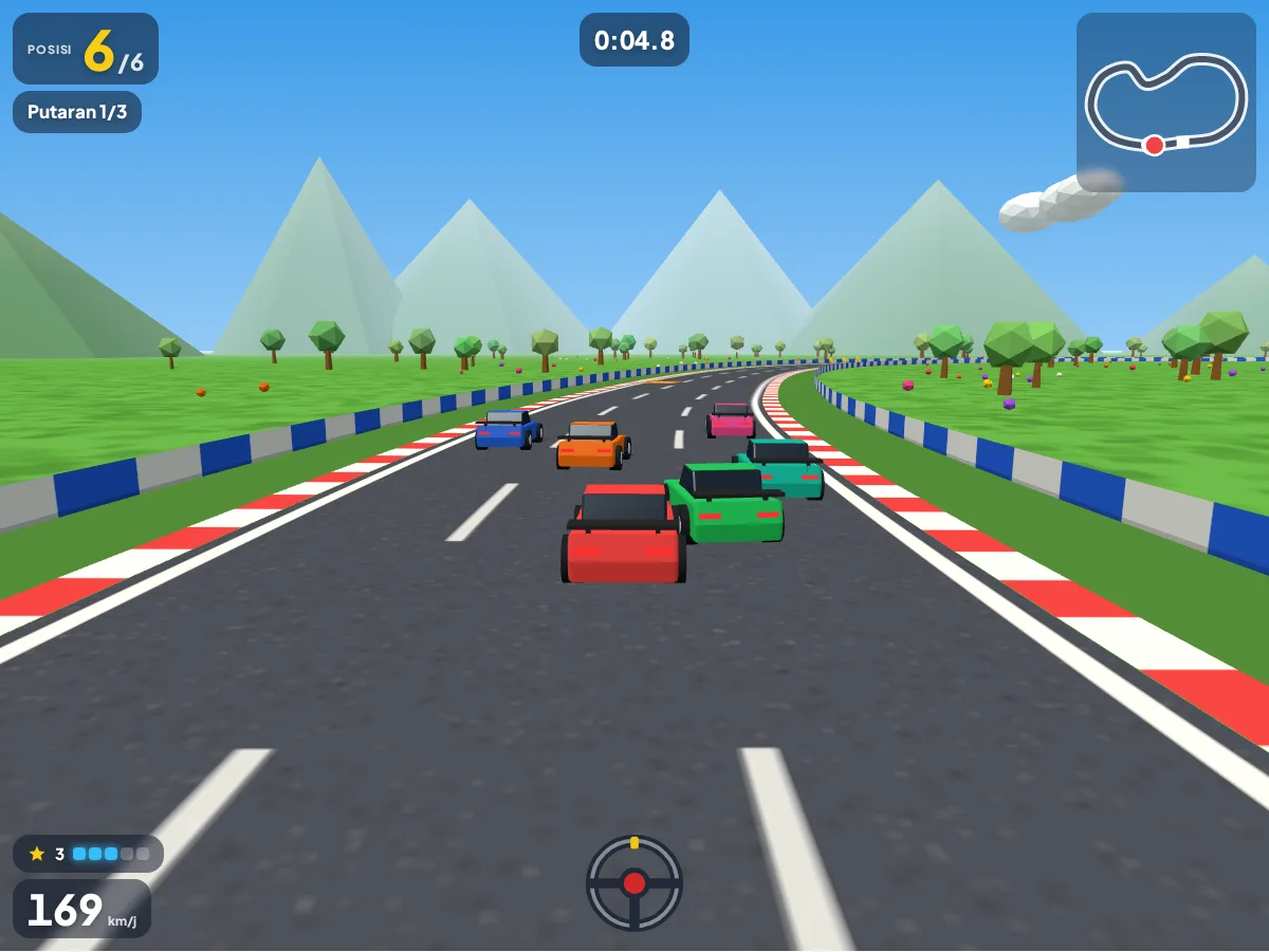 BalapKu — ilustrasi Balapan 3D · kendalikan mobil dengan jari telunjuk